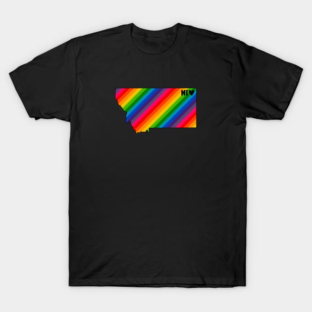 USA States: Montana (rainbow) T-Shirt by LetsOverThinkIt